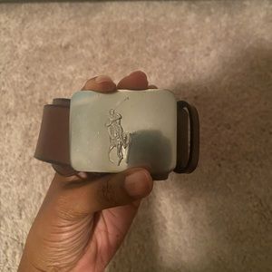 Men’s used,brown, leather Polo belt.